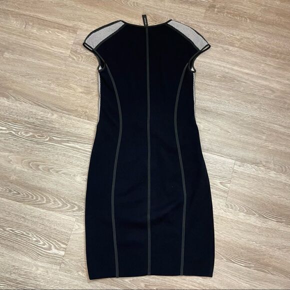 Marccain Navy Bandage Bodycon Dress slim Fit Knee Leng sz M - Picture 2 of 5
